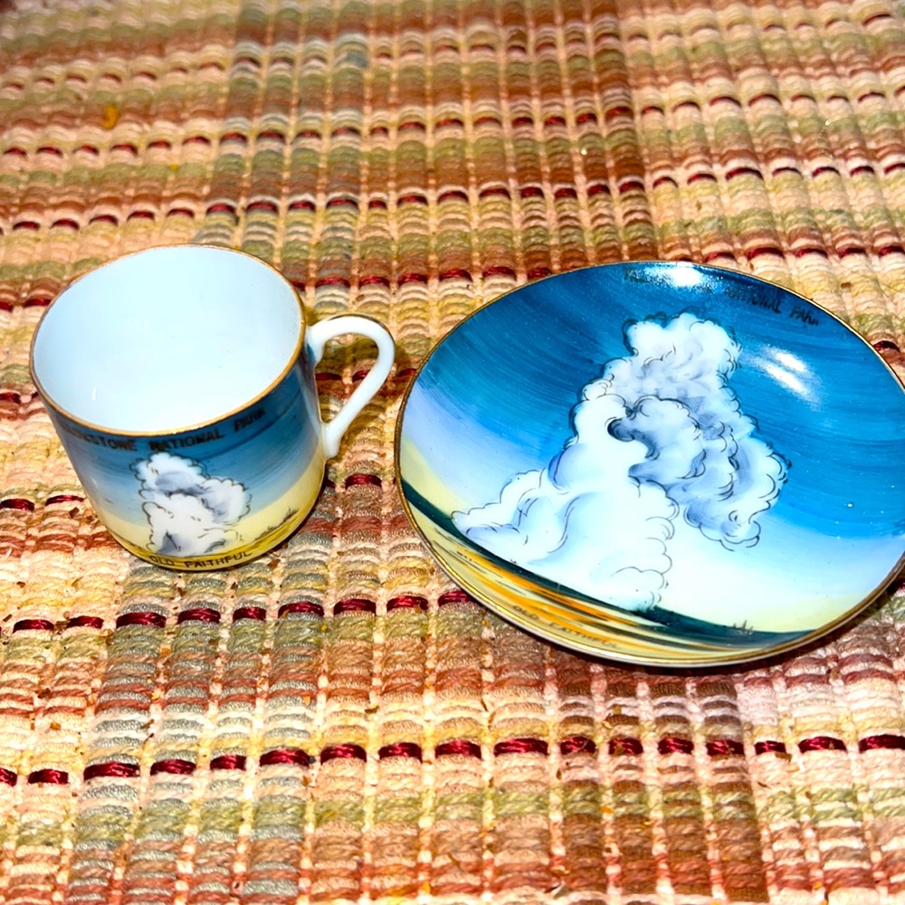 Vintage Hand painted made in Spain. Mini tea cup and saucer